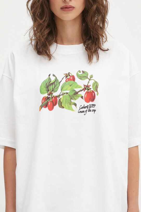 Carhartt WIP t-shirt bawełniany W' S/S Cream Of The Crop biały I035244.02XX