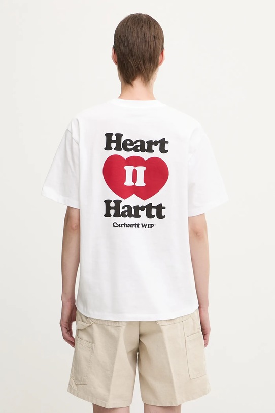 Carhartt WIP t-shirt bawełniany W' S/S Heart II Hartt nadruk biały I035259.02XX