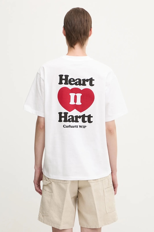Carhartt WIP t-shirt bawełniany W' S/S Heart II Hartt nadruk biały I035259.02XX