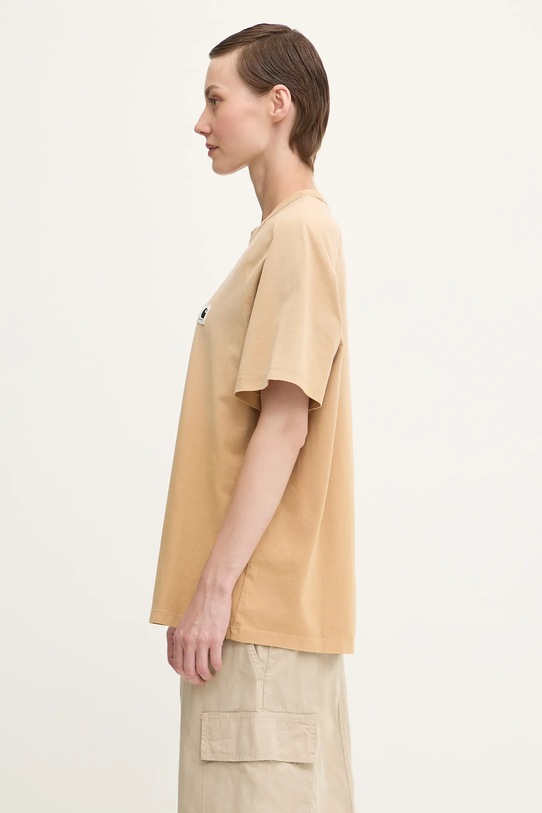 Carhartt WIP t-shirt bawełniany W’ S/S Hudson I035138.07E5F brązowy AW25