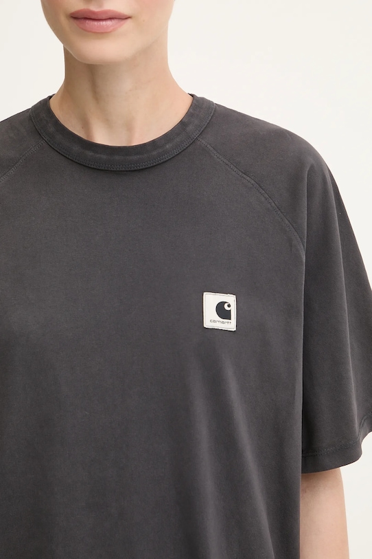 Хлопковая футболка Carhartt WIP W’ S/S Hudson чёрный I035138.895F