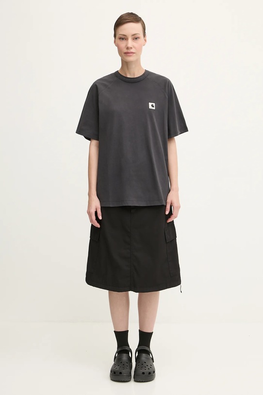 Хлопковая футболка Carhartt WIP W’ S/S Hudson I035138.895F чёрный