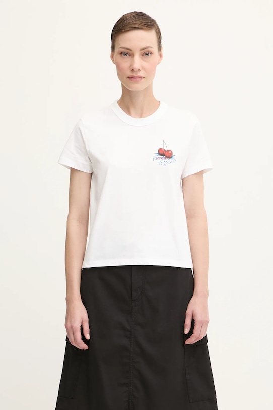 Бавовняна футболка Carhartt WIP W' S/S Jake Garcia надрук білий I035258.02XX