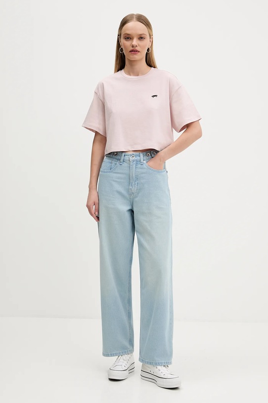 Vans t-shirt bawełniany VN000P5QO3N1 różowy AW25