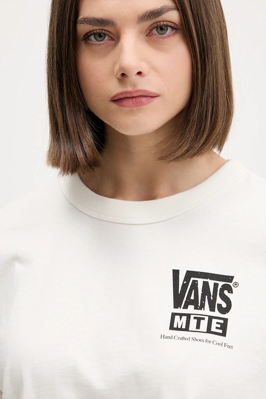 Βαμβακερό μπλουζάκι Vans μπεζ VN000PKAC9F1