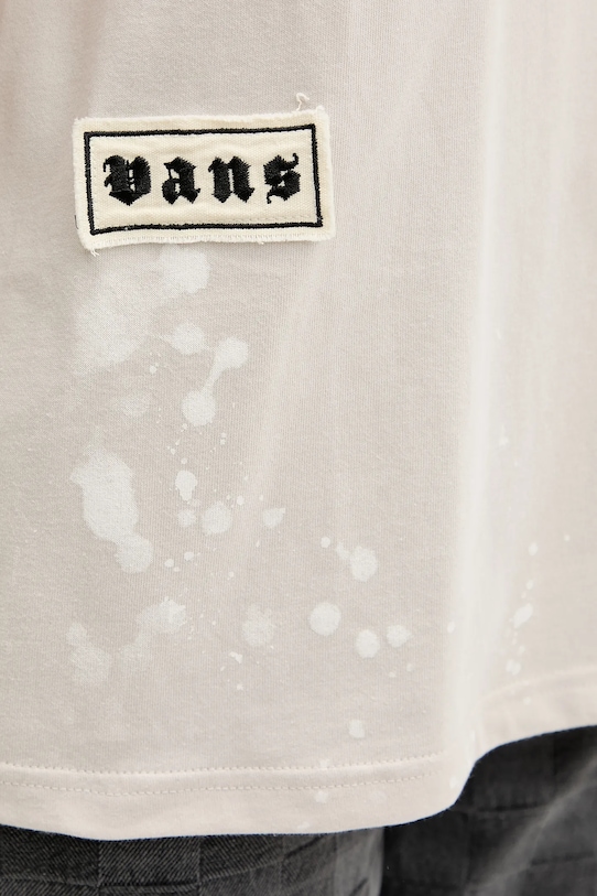 Vans t-shirt bawełniany VN000PRKEN91 beżowy