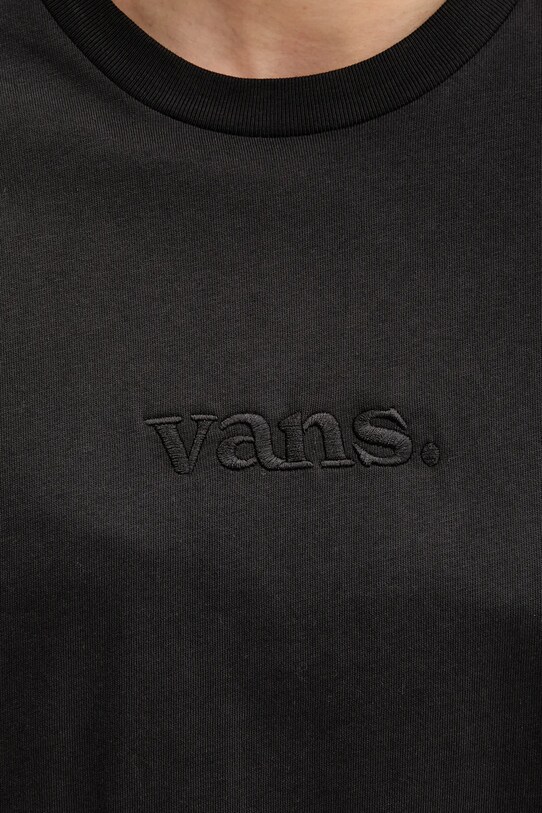 Βαμβακερό μπλουζάκι Vans VN000RANBLK1 μαύρο