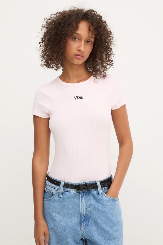 Vans t-shirt z elastanem różowy VN000RD1O321