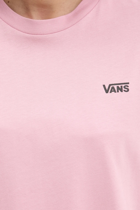 Βαμβακερό μπλουζάκι Vans VN0A7RSREN71 ροζ