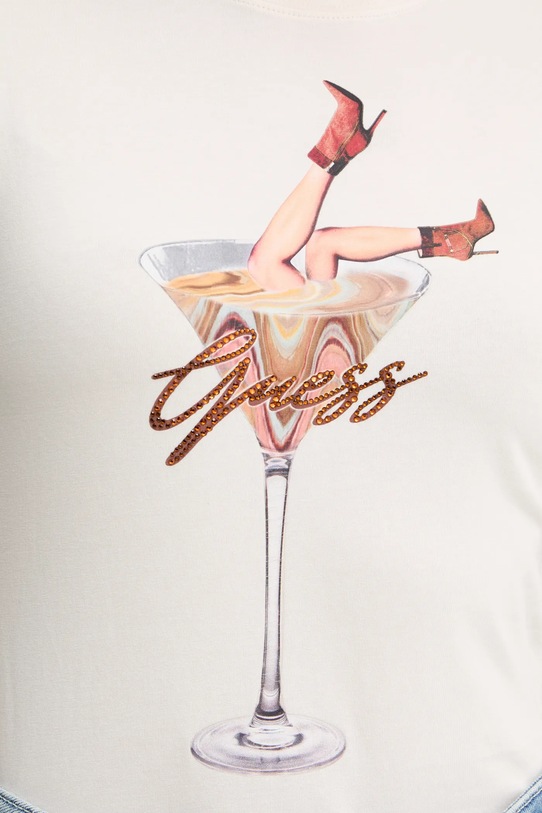 Guess t-shirt TINI W5YI41.KA0Q1 beżowy