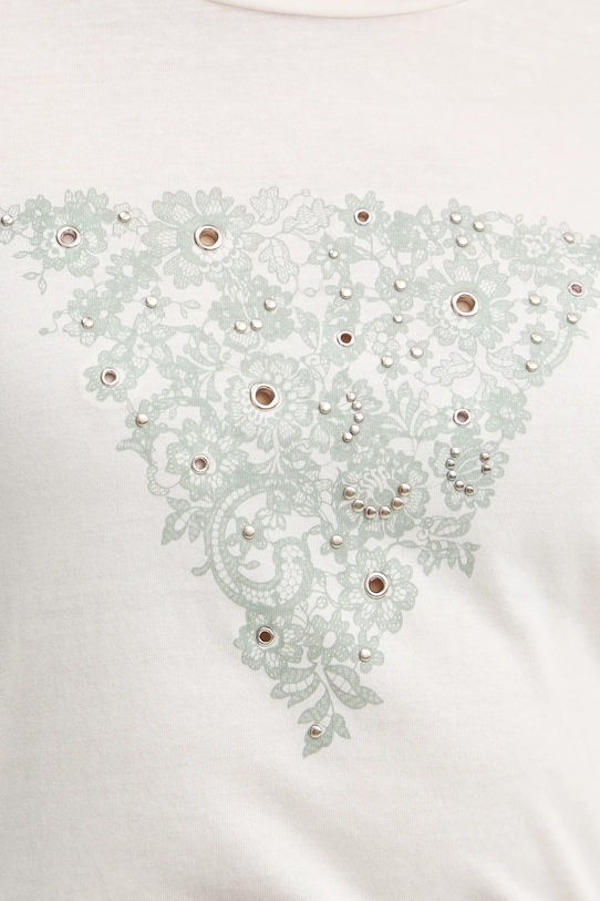 Guess t-shirt bawełniany W5BI34.K9RM1 beżowy