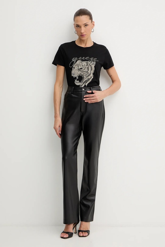 Guess t-shirt bawełniany W5BI32.K9RM1 czarny NC25