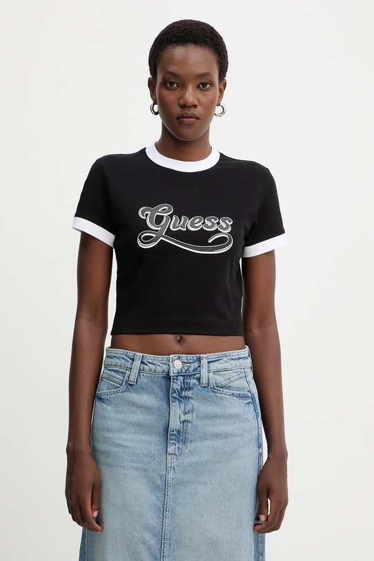 Guess t-shirt nadruk czarny W5BI20.J1314