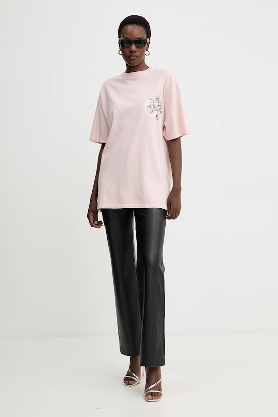 Guess t-shirt bawełniany W5BI19.I3Z14 różowy NC25