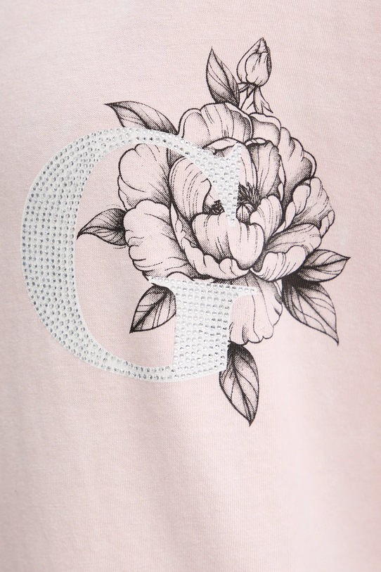 Guess t-shirt bawełniany W5BI19.I3Z14 różowy