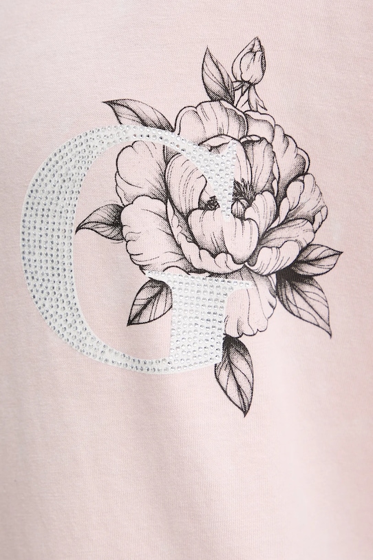 Guess t-shirt bawełniany W5BI19.I3Z14 różowy