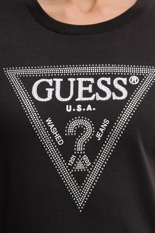 Guess t-shirt bawełniany W5BI18.I3Z14 brązowy