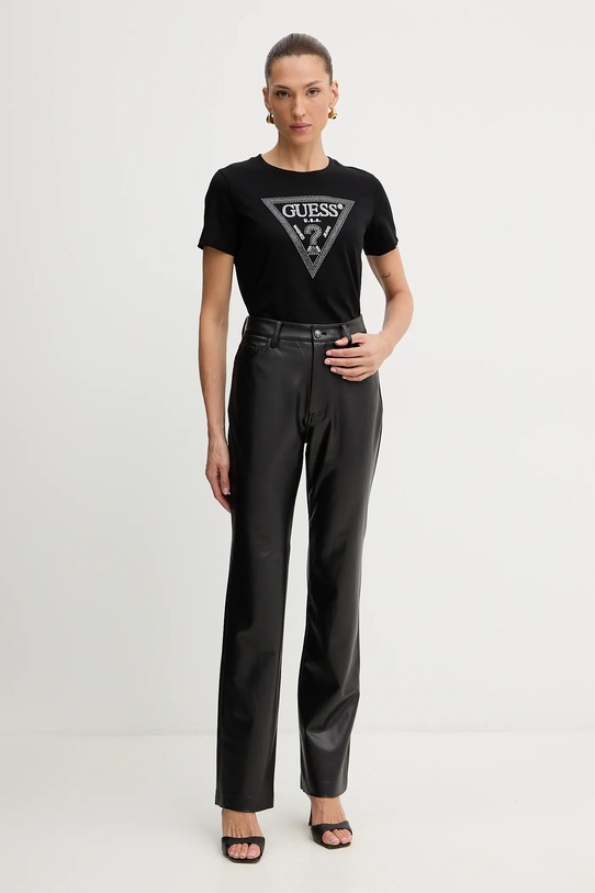 Guess t-shirt bawełniany W5BI18.I3Z14 czarny NC25