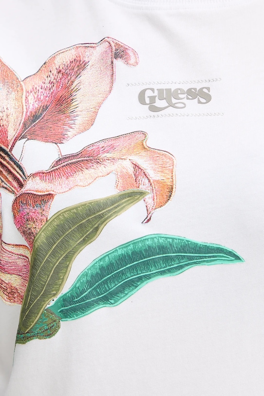 Bavlnené tričko Guess LILY W5BI16.I3Z14 biela