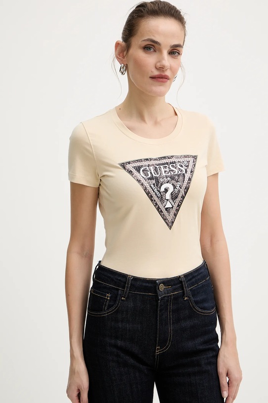 Guess t-shirt beżowy W5BI15.J1314