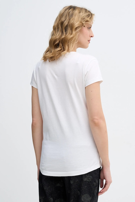 Odzież Sisley t-shirt bawełniany 3I1XL107Z biały