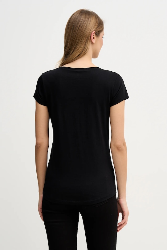 Odzież Sisley t-shirt bawełniany 3I1XL107Z czarny