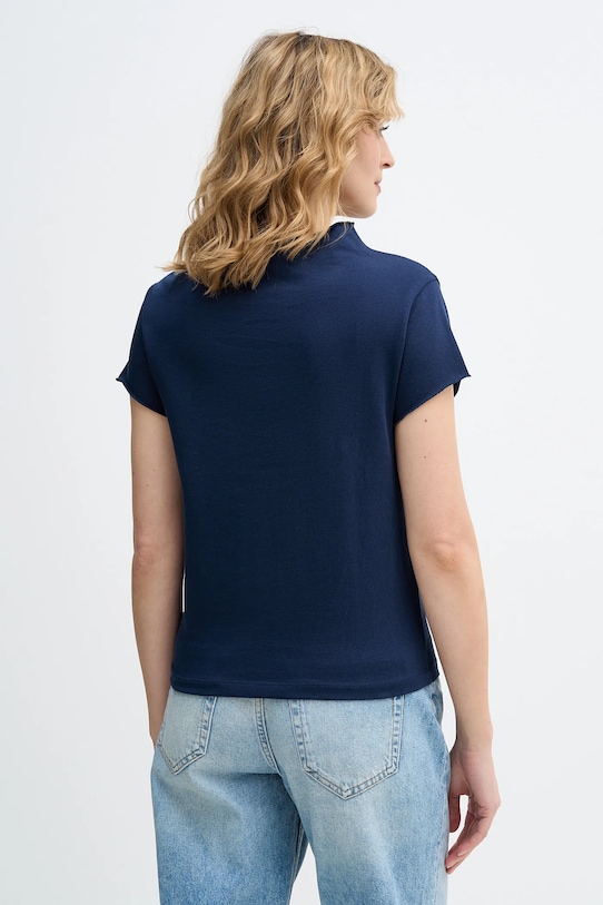 Odzież Sisley t-shirt bawełniany 3QJ8L107Q granatowy