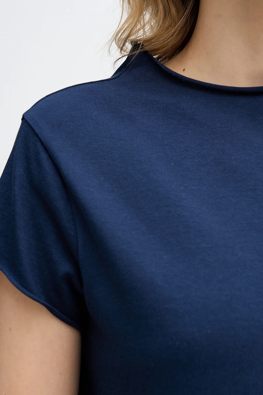 Sisley t-shirt bawełniany 3QJ8L107Q granatowy