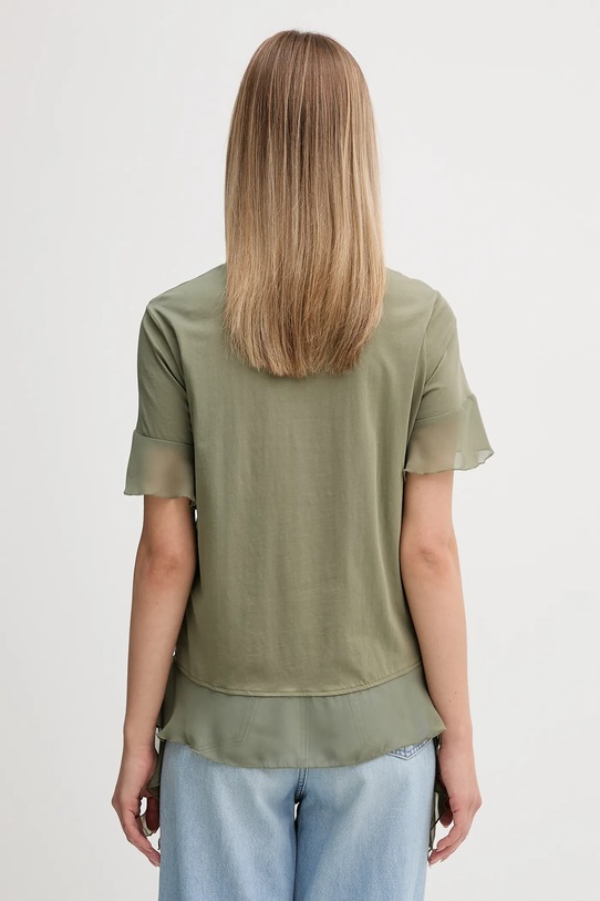 Odzież Sisley t-shirt bawełniany 3WHCL107U zielony