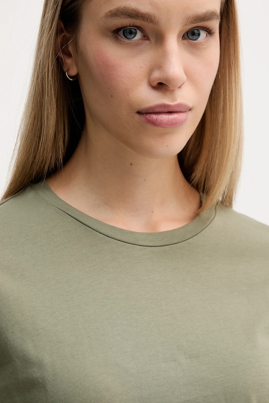 Sisley t-shirt bawełniany zielony 3WHCL107U