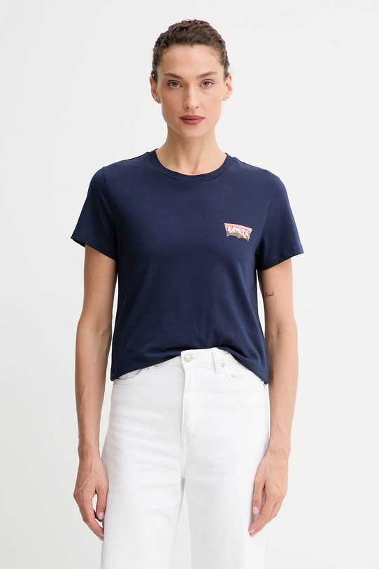 Pamučna majica Levi's pamuk mornarsko plava A2086.0397