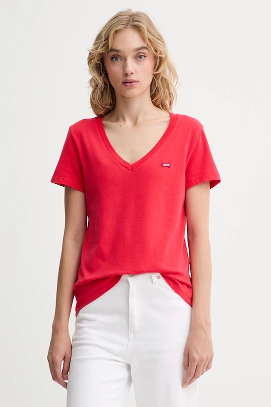 Levi's tricou din bumbac uni rosu A3170.0045