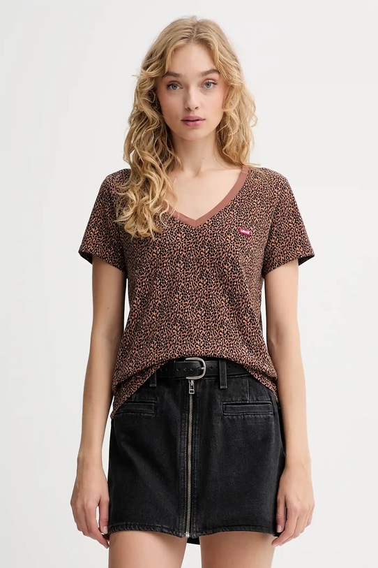 Levi's tricou din bumbac animal maro A3170.0050