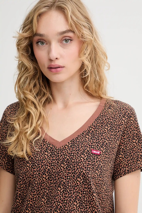 Bavlněné tričko Levi's hnědá A3170.0050