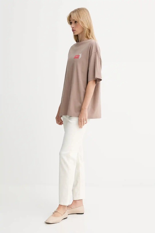 Levi's t-shirt bawełniany 000G4.0017 brązowy AW25