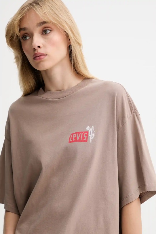 Levi's t-shirt bawełniany brązowy 000G4.0017