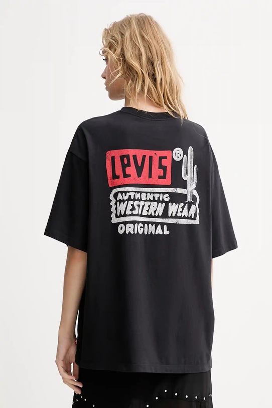 Levi's t-shirt bawełniany nadruk czarny 000G4.0020