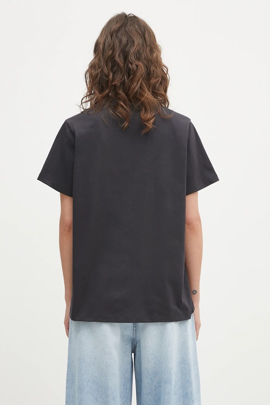 Odzież GANNI t-shirt bawełniany Basic Cotton Jersey Banana Relaxed T4238 szary