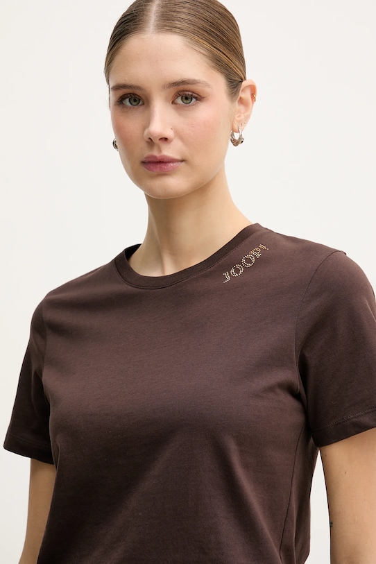 Joop! t-shirt bawełniany brązowy 30048474