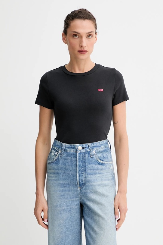 Pamučna majica Levi's 2-pack pamuk crna 004AO