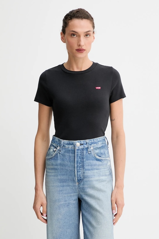 Levi's tricou din bumbac 2-pack uni negru 004AO