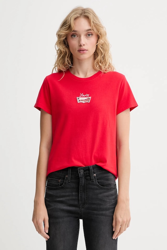 Levi's tricou din bumbac imprimeu rosu 17369.3167
