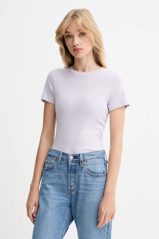 Levi's tricou din bumbac uni violet 000KK.0017