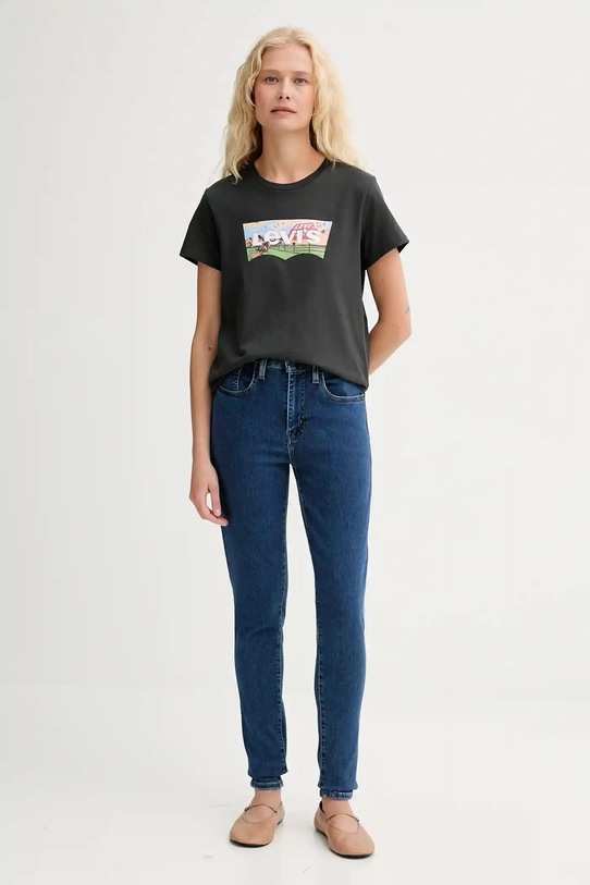 Bombažna kratka majica Levi's 17369.3187 siva AW25