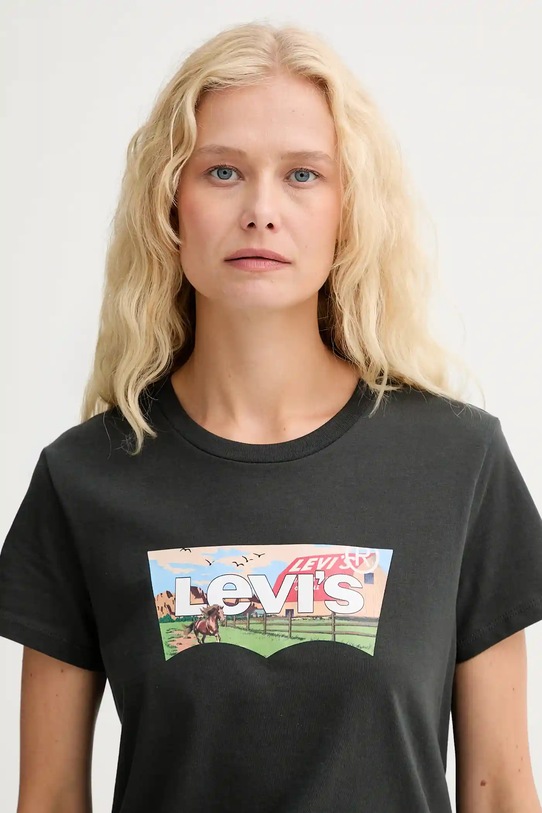 Bombažna kratka majica Levi's siva 17369.3187