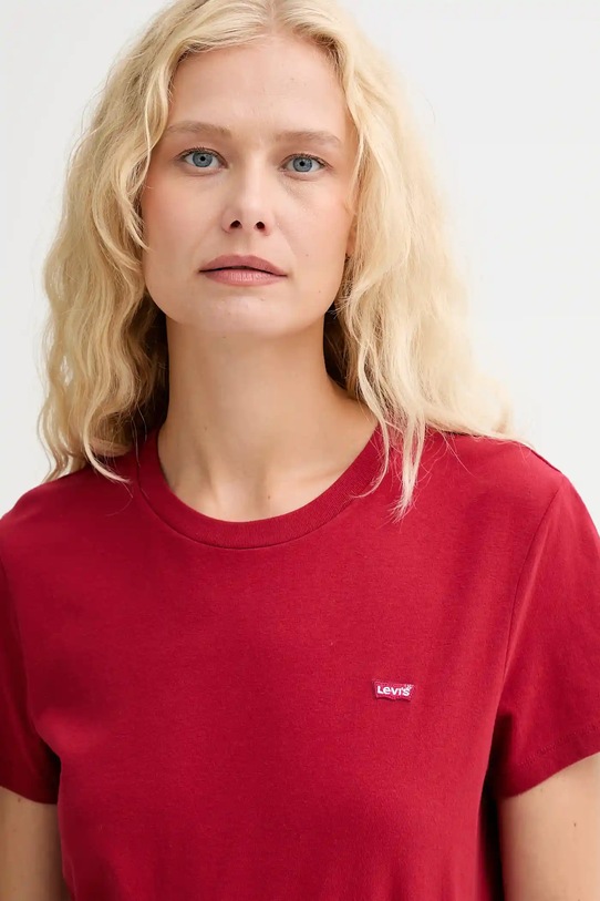 Βαμβακερό μπλουζάκι Levi's κόκκινο 39185.0382