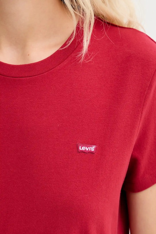Βαμβακερό μπλουζάκι Levi's 39185.0382 κόκκινο
