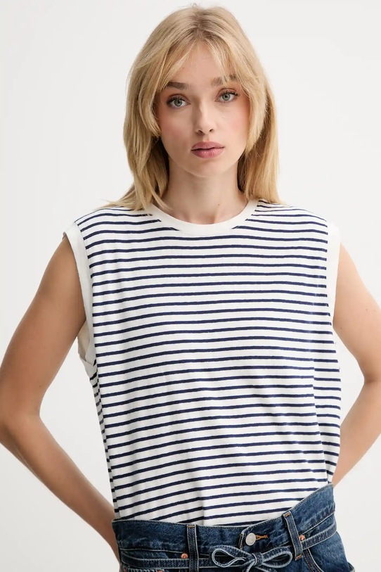 Ρούχα Βαμβακερό τοπ Levi's A8794.0018 λευκό