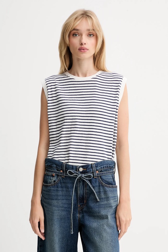 Levi's top bawełniany wzorzyste granatowy A8794.0018