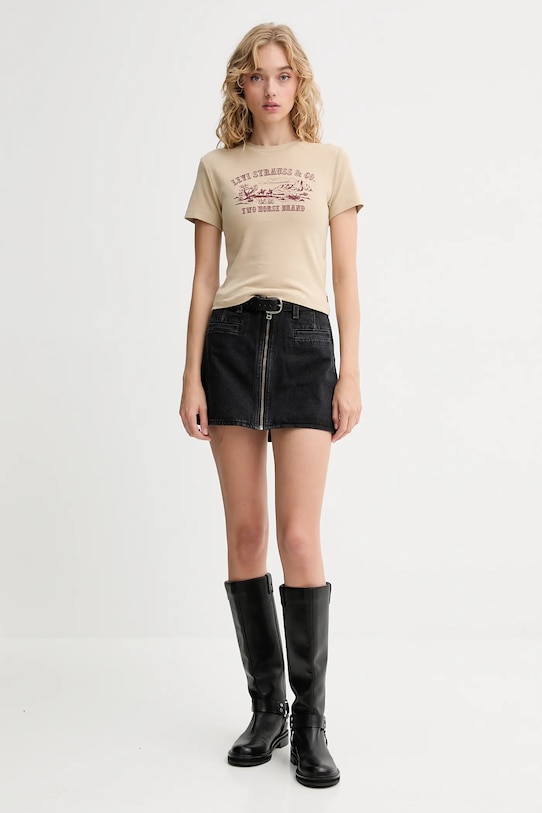 Bavlnené tričko Levi's A8798.0057 béžová AW25